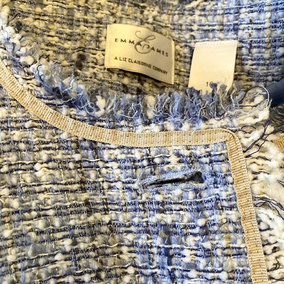 Emma James Light Blue Tweed Blazer Womens Sz 16 - Picture 6 of 9